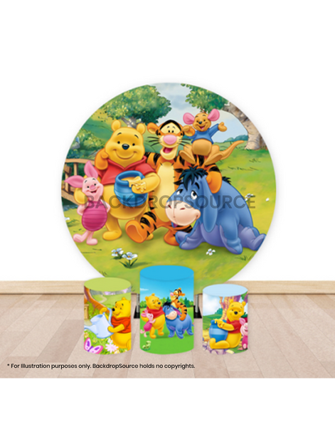 Pre Designed Round Backdrop Kits with Counter for Birthday Parties & Event