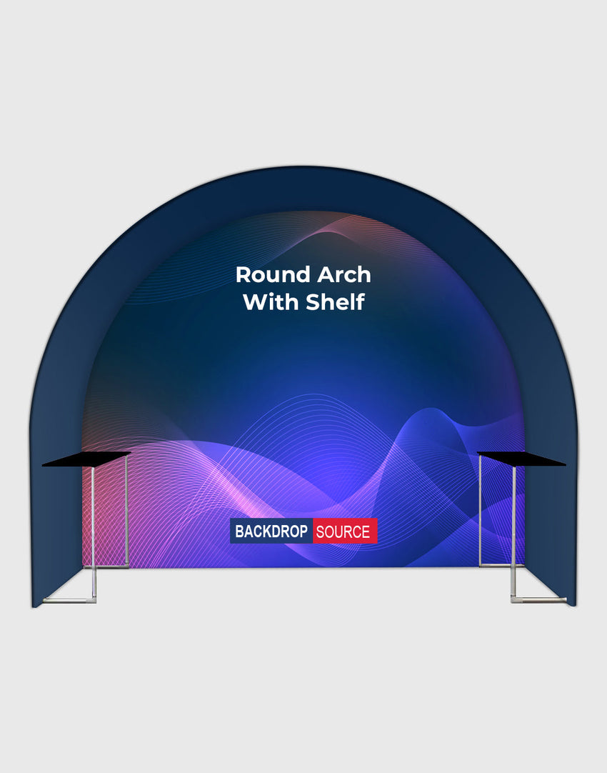Round Arch Trade Show Booth with Built-In Shelf
