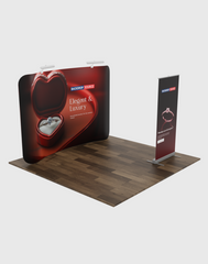 10x10 Trade Show Booth Kit with Backwall & Roll-Up Banner Stand