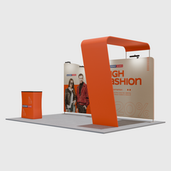 20x10 Straight Backdrop with Arch Exhibition Kit