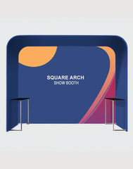 Square Arch Trade Show Booth with Built-In Shelf