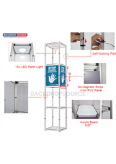 Square Portable Aluminum Spiral Tower Display - 5 Layer Shelves