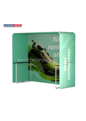 Square Arch Trade Show Booth with Built-In Shelf