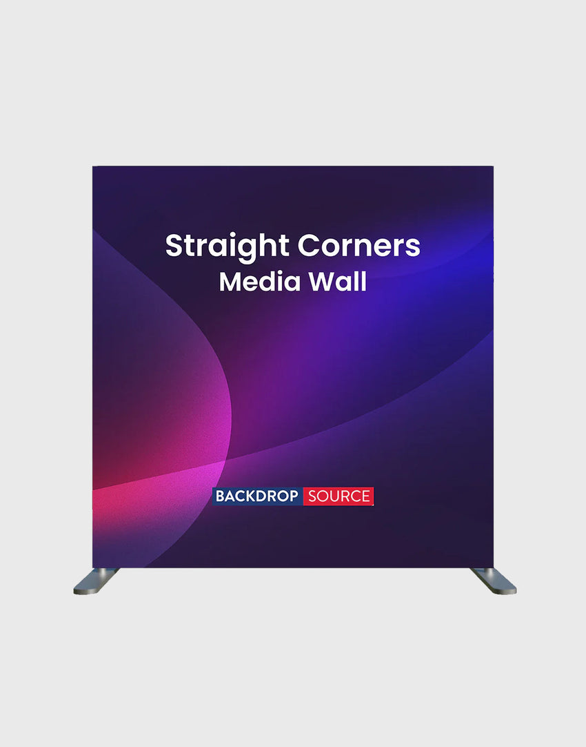 Portable Straight Media Wall – Square Corners