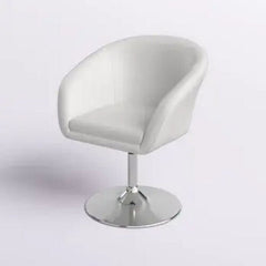 Wilson Black Adjustable Faux Leather Bar Stool - White