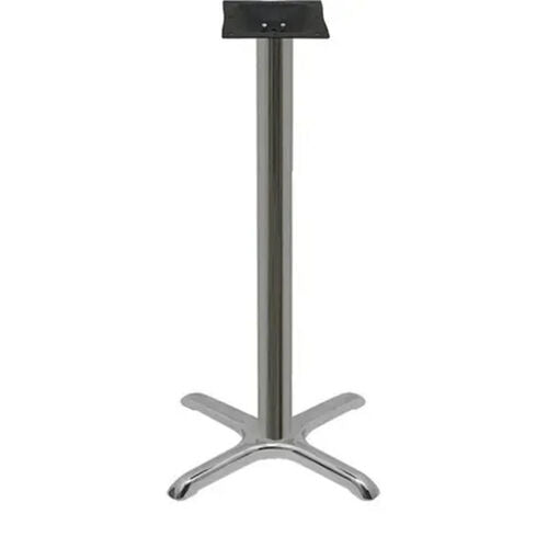 X Crome Metal Bar Table Base (Leg) (Wooden Top)