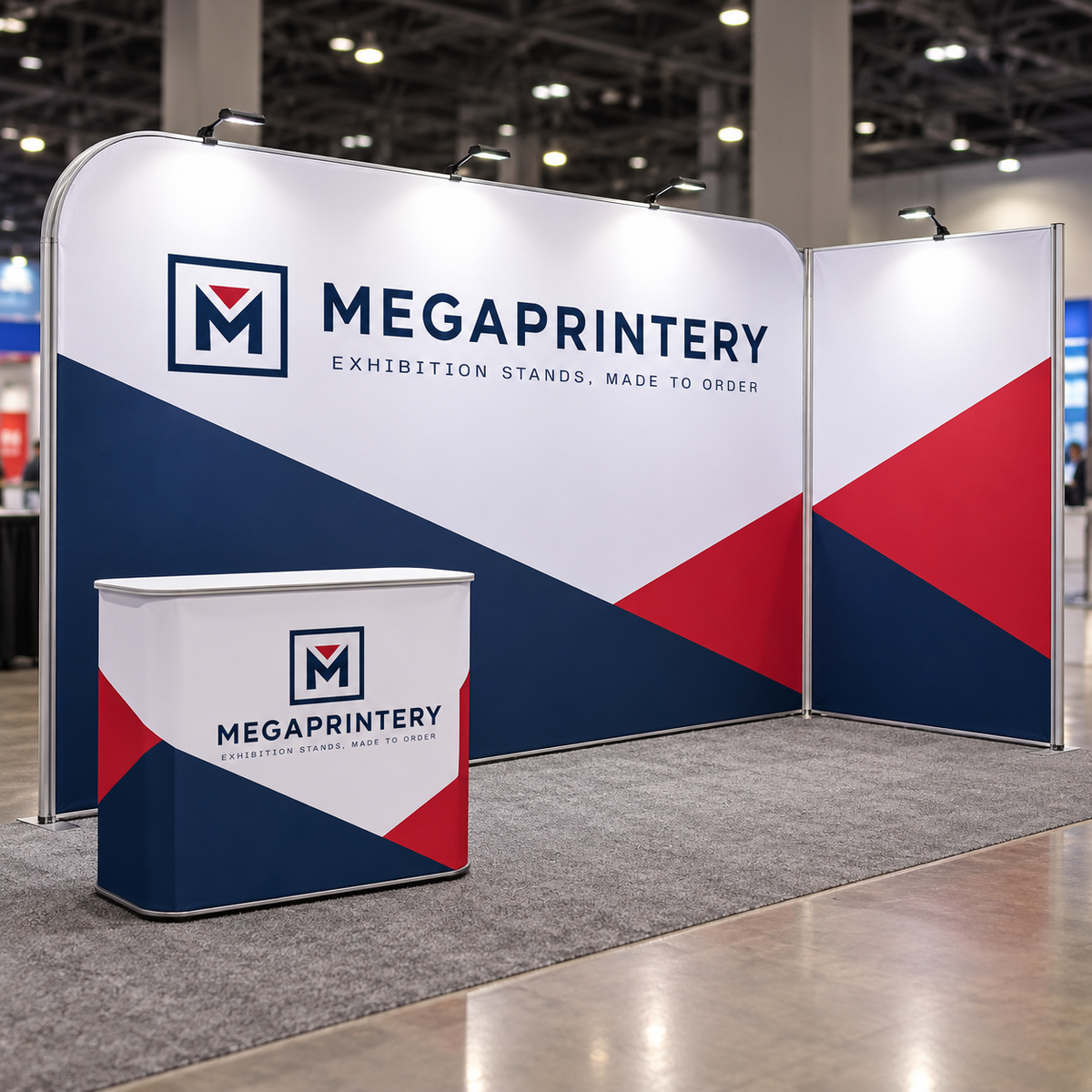 Megaprintery 10x20ft Booth Kit C2 — complete booth visualization