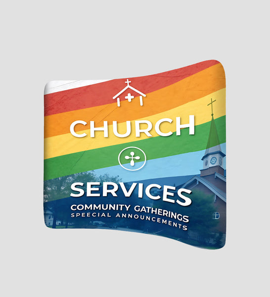 Portable Curved Tension Fabric Backdrop Wall