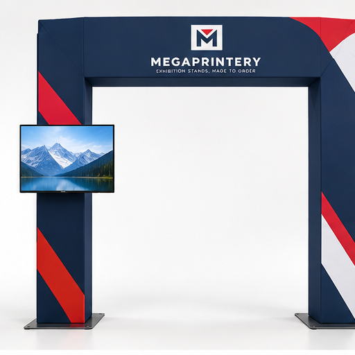 Square Arch Display with TV Rack - hero front